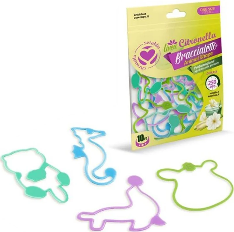 Seta Blu Bracciale Citronella Animal Shape