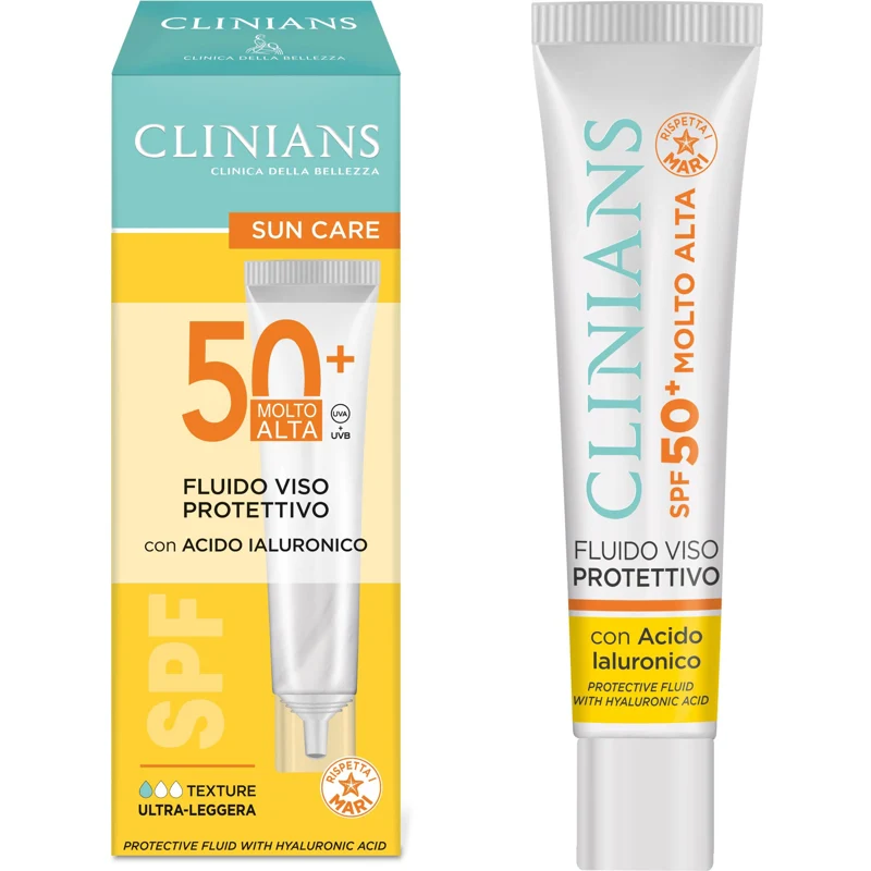 Clinians Solare Fluido Protettivo Viso Acido Ialuronico Spf50+ 40 Ml