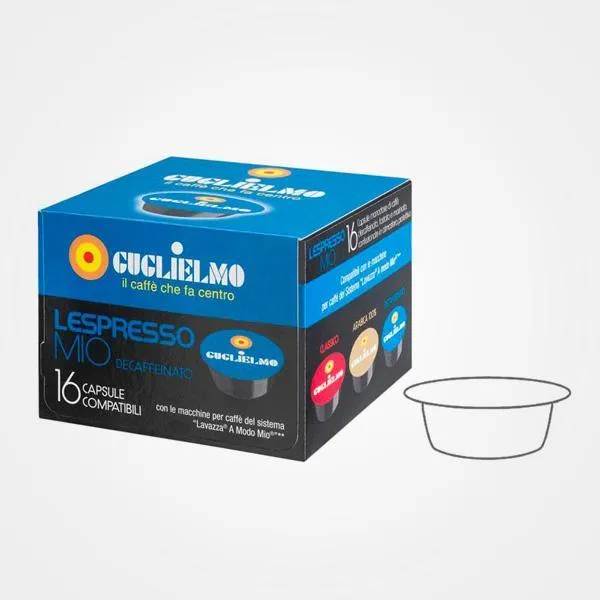 Caffè Guglielmo capsule compatibili A modo mio LespressoMio Decaffeinato 16 capsule