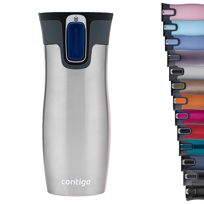 Contigo Tazza Termica West Loop Autoseal, Tazza Caffè da Viaggio in Acciaio Inossidabile, Contenitore Termico a Tenuta Stagna, con Coperchio Privo di BPA, 470ml, Grigio (Stainless Steel)