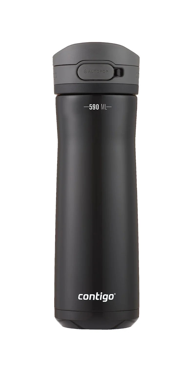 Contigo Jackson Chill - Borraccia termica sottovuoto da 590 ml, in acciaio inox, con coperchio sicuro per viaggi a prova di perdite, mantiene le bevande fredde per 12 ore, liquirizia