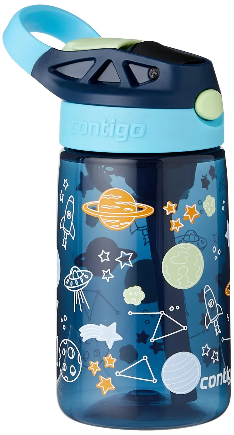 Contigo Children's Drinking Bottle Easy Clean Autospout with Straw, BPA-Free Robust Water Bottle, 100% Leak-Proof, Easy to Clean, Ideal for Daycare, Kindergarten, School And Sports, 420 ml