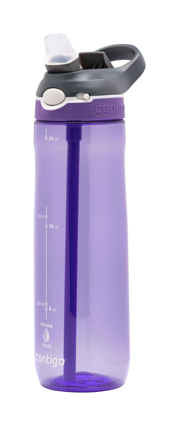 Contigo Ashland Autospout Bottiglia acqua con cannuccia, 720 ml senza BPA, Borraccia sportiva a prova di perdite, Ottima per la scuola, la palestra, la bicicletta