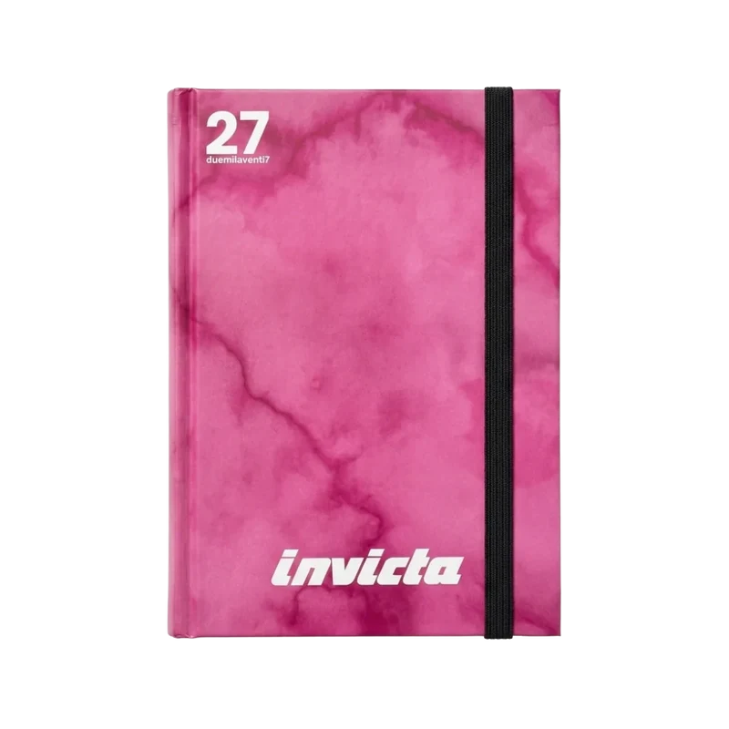 Diario Invicta Std con Elastico Rosa Marmo Datato 16M