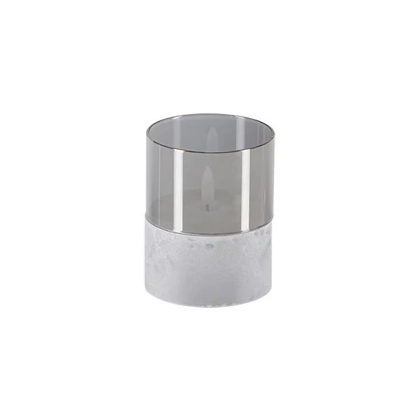 Papstar Candela LED Securit® Ø 8 cm grigia "Gracia"