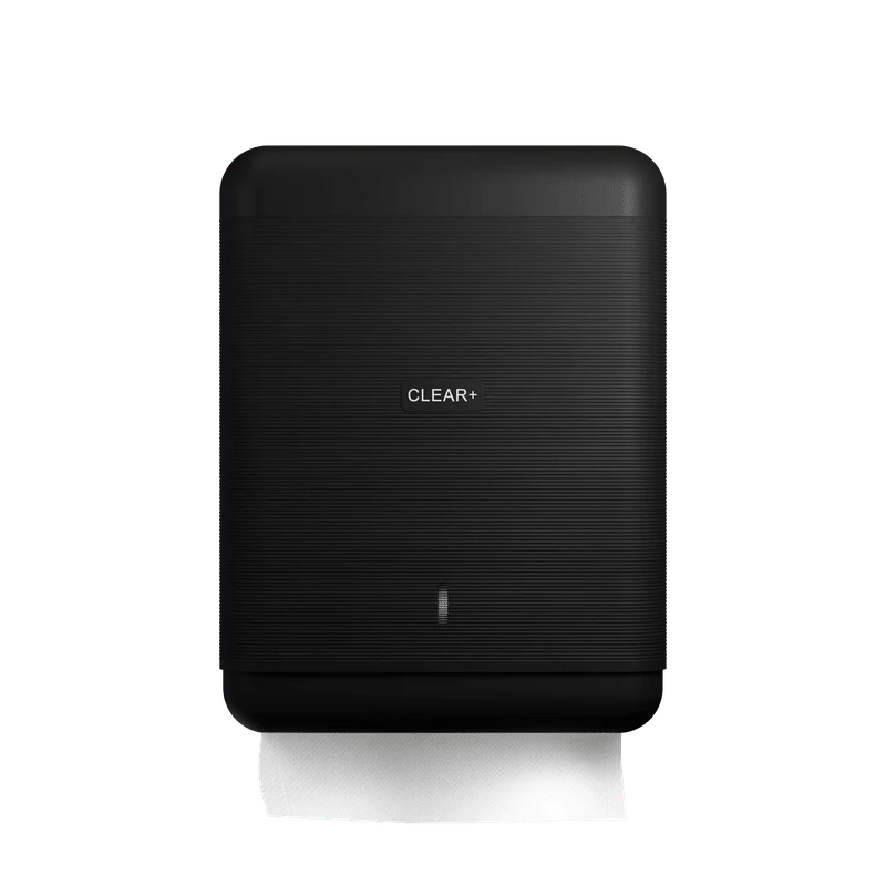Dispenser asciugamani piegati CWS Clear+ EcoBlack | 1 pezzo