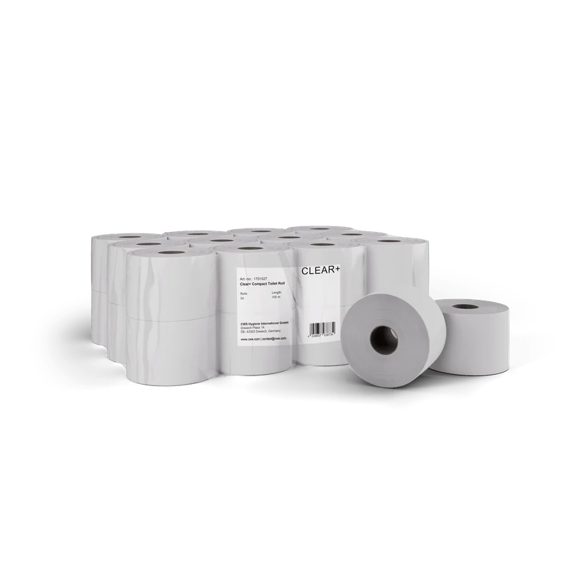 Rotoli compatti di carta igienica CWS Clear+ 2 veli 100 m | Confezione (24 rotoli)