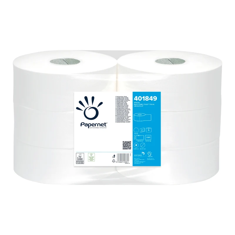 Papernet Carta igienica Maxi Jumbo 401849, a 2 veli, 360 m – 6 rotoli | Scatola (1 confezione)