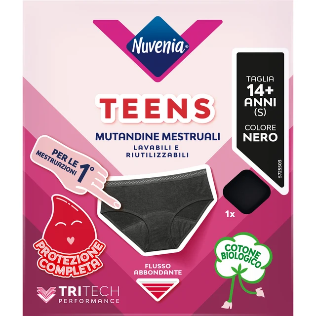 Nuvenia Mutanda Mestruale Teens S Nero