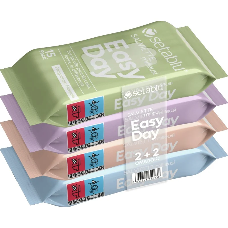 Seta Blu Easy Day Salviettine 15 Pz X 4