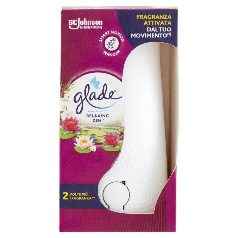 Glade Sense&Spray Profumatore per Ambienti con Sensore smart di Movimento Fragranza RelaxingZen 18ml