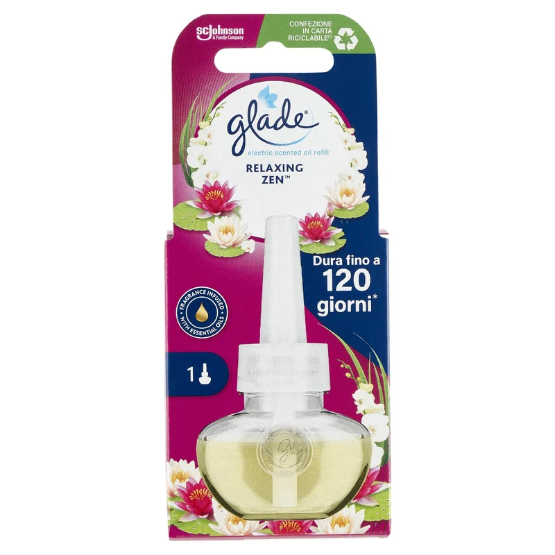 Glade Liquido Elettrico Ricarica, Profumatore per ambienti, Fragranza Relaxing Zen 20ml