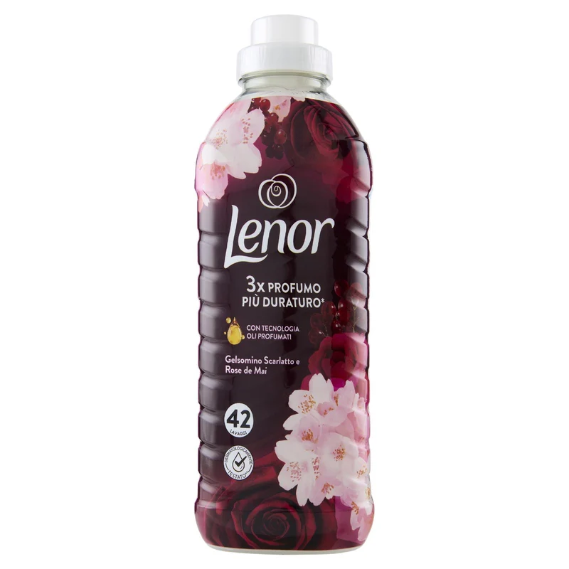 Lenor Ammorbidente Lavatrice Concentrato, Gelsomino Scarlatto e Rose de Mai, 42 Lavaggi 882 ml