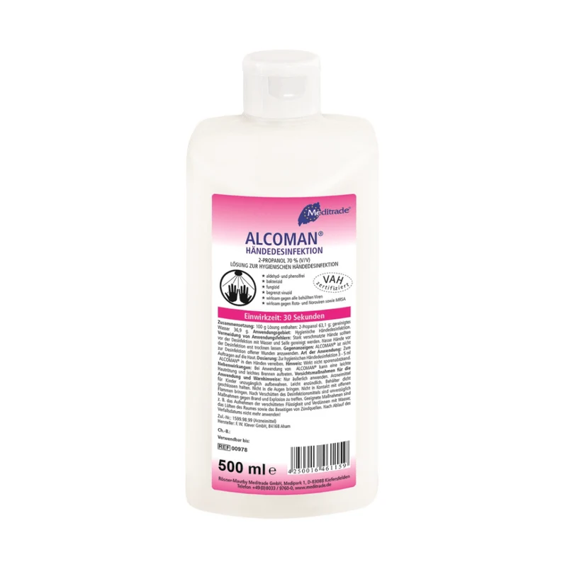 Disinfettante a mano Meditrade Alcoman® - 500 ml | Bottiglia (500 ml)