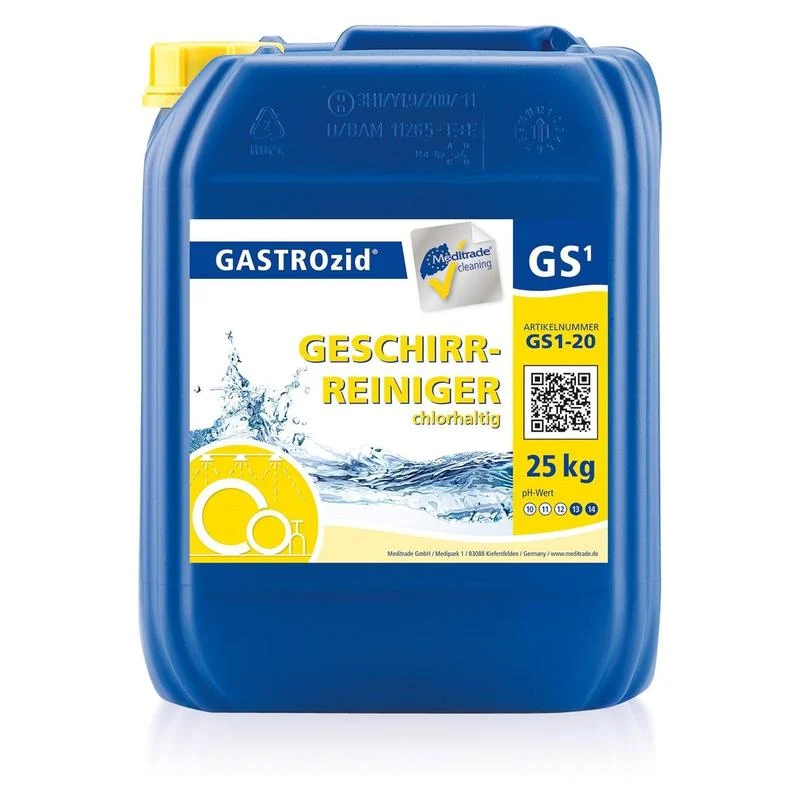 Meditrade GASTROzid© GS1 Detergente per stoviglie 25 kg | Tanica (25 kg)