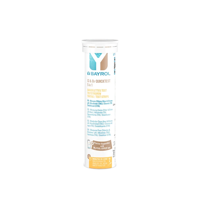 BAYROL BY Cl&Br Quicktest - Strisce reattive 5 in 1 | Confezione (50 strisce)