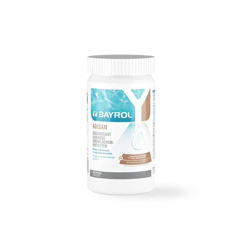 BAYROL Adisan Randreiniger 1 kg Granulato altamente efficace per la pulizia delle piscine | Barattolo (1 kg)
