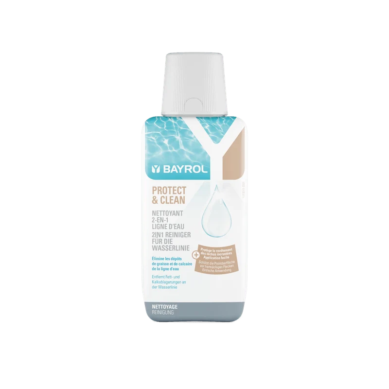 BAYROL Protect & Clean 350 ml Linea d'acqua durante la stagione, senza acido cloridrico | Bottiglia (350 ml)