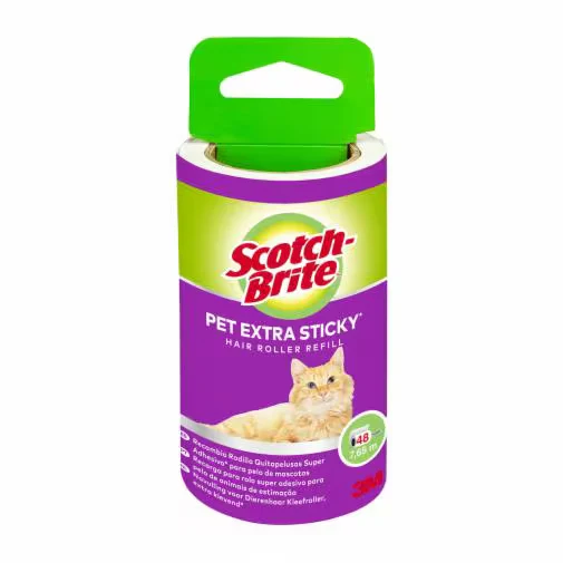 Rullo per peli di animali Scotch-Brite™ Pet Extra Sticky* 48 fogli + 4 rulli sostitutivi per peli di animali Scotch-Brite™ Pet Extra Sticky*, 48 fogli, 1/confezione | Confezione (1 pezzo)