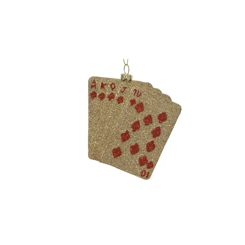 Kaemingk Carte Poker Appendibile Con Glitter Rosso/Oro