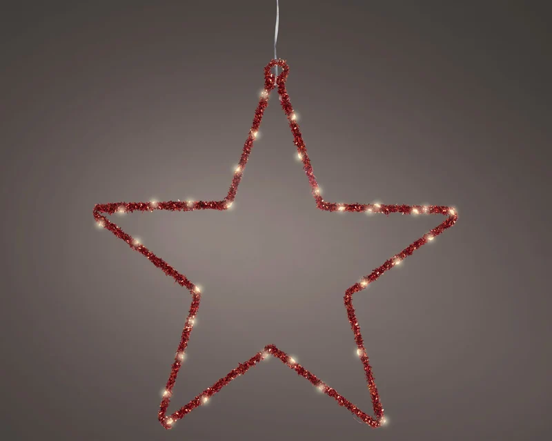 Kaemingk Stella Natalizia Rossa Led 38X38 Cm