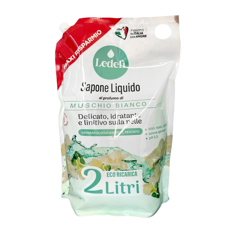 LEDELI SAPONE MANI RICARICA 2L MUSCHIO BIANCO