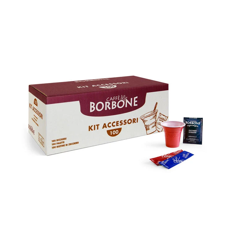 Kit accessori Caffè Borbone bicchieri palette zucchero