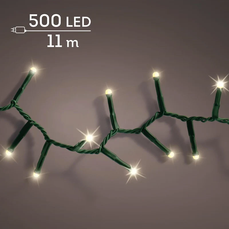 Kaemingk Striscia 500 Led Bianco Caldo 11 M Filo Verde