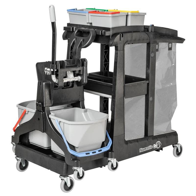 Carrello per pulizia Numatic EcoMatic EM 3B incl. MidMop e secchio da 4 x 5 litri | Confezione (1 pezzo)