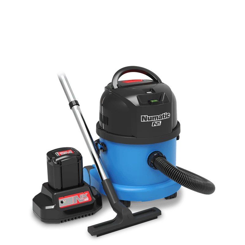 Aspiraliquidi a batteria Numatic WBV370NX/1, blu, set accessori A11/85 | Confezione (1 pezzo)