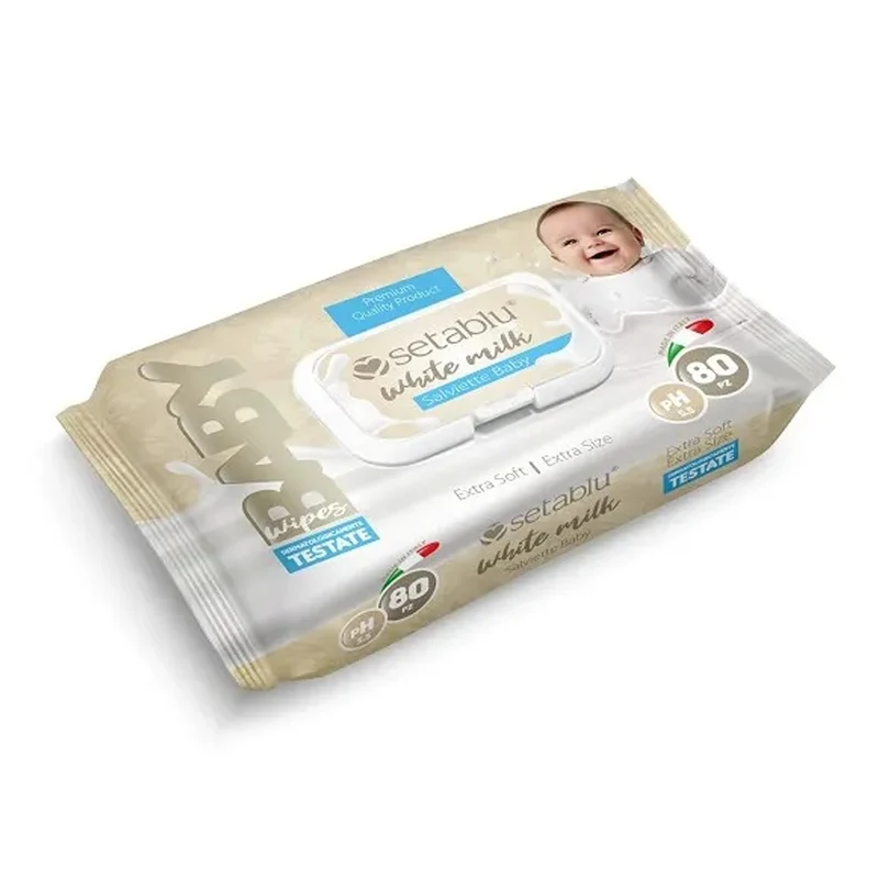 SETABLU SALVIETTE BABY POP UP X80 WHITE MILK