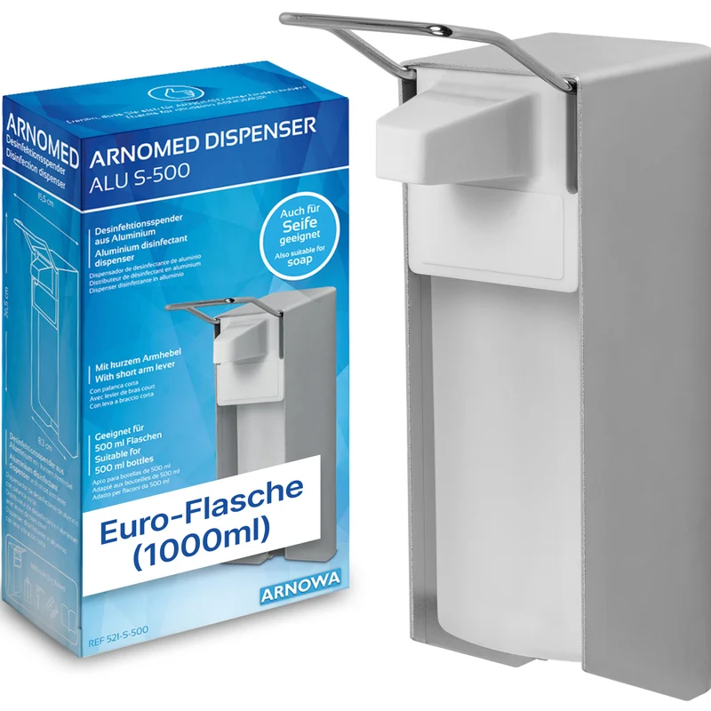 DISPENSER ARNOMED Distributore manuale di sapone e disinfettante in alluminio
