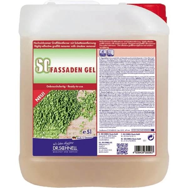 Dr. Schnell SC FASSADEN GEL sistema antigraffiti per superfici, 5 litri | Confezione (5 litri)