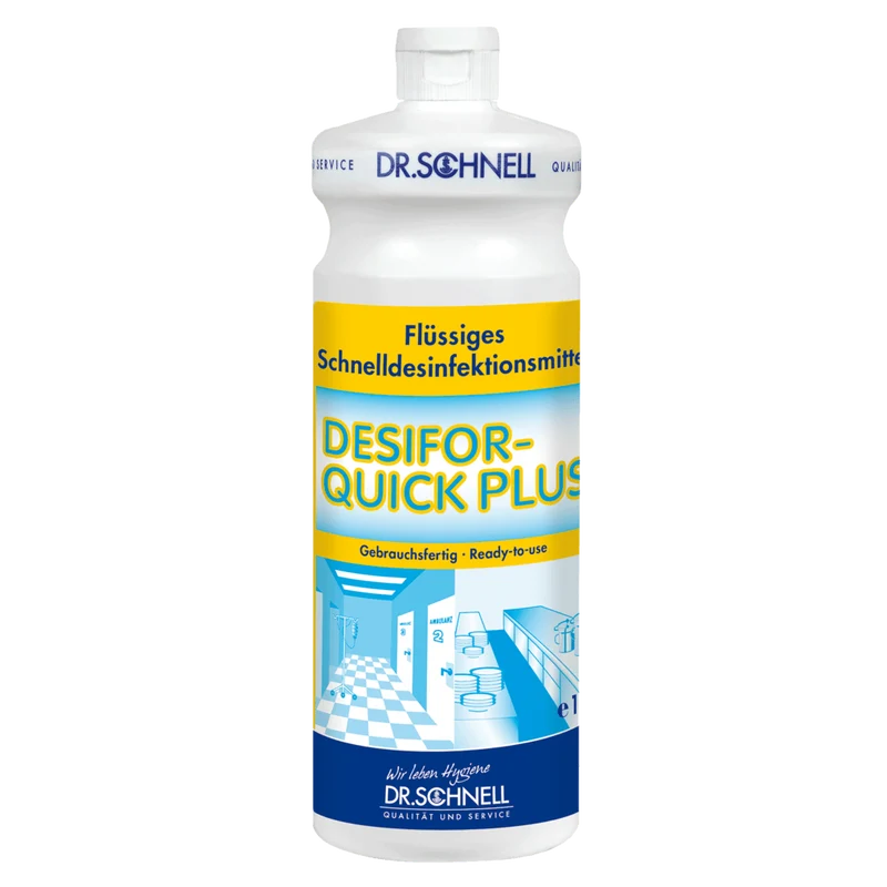 Dr. Schnell DESIFOR-QUICK PLUS Disinfettante per superfici, con azione virucida limitata, dispositivo medico | Flacone (1 l)