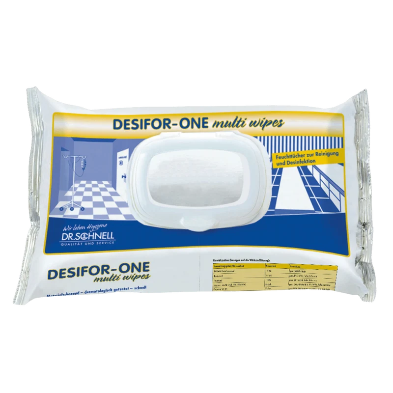 Dr. Schnell DESIFOR-ONE MULTI WIPES salviette disinfettanti per superfici, virucida limitata PLUS | Confezione (100 salviette)