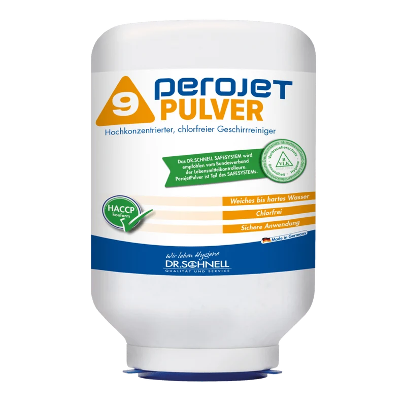 Dr. Schnell PEROJET POWDER 9 Detergente per lavastoviglie professionali, senza cloro | Cartuccia (3kg)