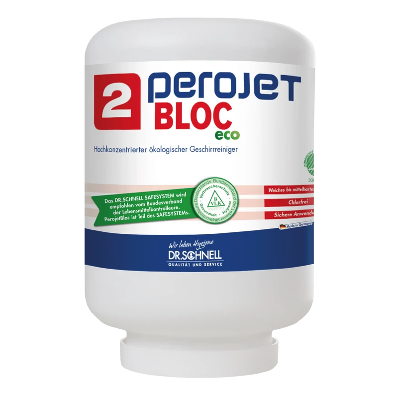 Dr. Schnell PEROJET BLOC 2 ECO detergente per lavastoviglie per lavastoviglie professionali, ecologico | Cartuccia (4 kg)