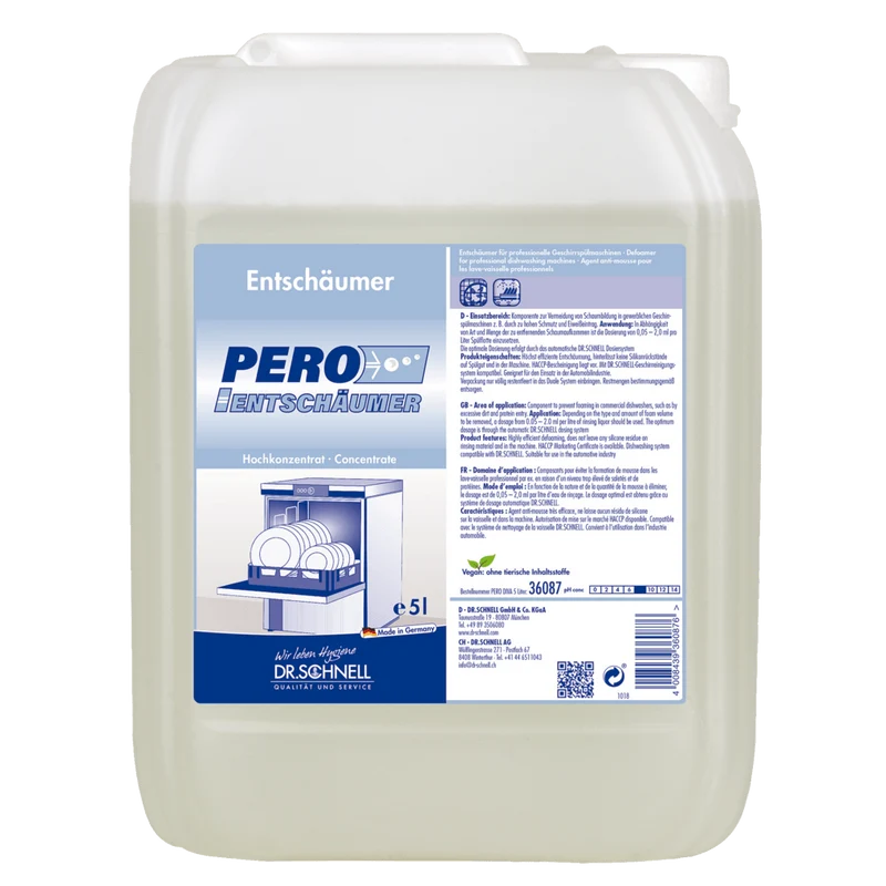 Dr. Schnell PERO DEFOAMER, cucina e igiene alimentare, per lavastoviglie | Tanica (5 l)