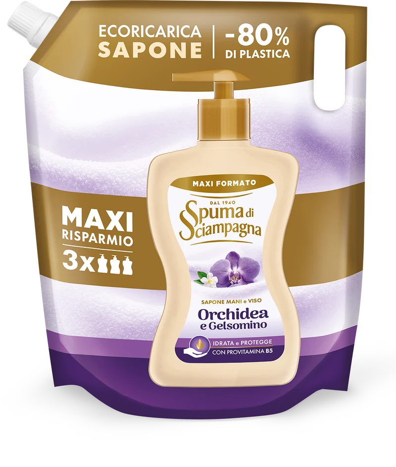 Spuma di Sciampagna Sapone Eco Orchidea 1300 ml