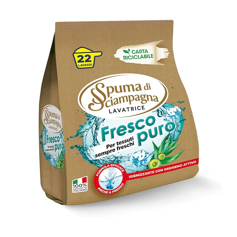 SPUMA DI SCIAMPAGNA DETERSIVO LAVATRICE IN POLVERE FRESCO PURO 22 LAVAGGI