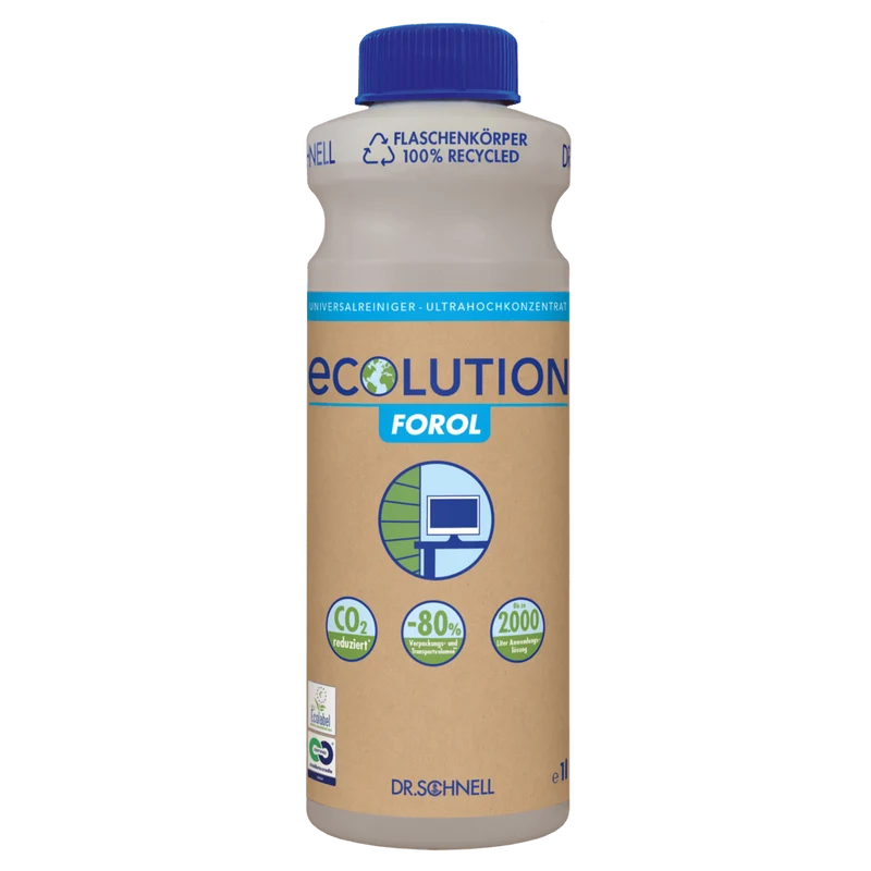 Dr. Schnell ECOLUTION FOROL ULTRA-ALTO CONCENTRATO Detergente universale per la pulizia degli edifici | Bottiglia (1L)
