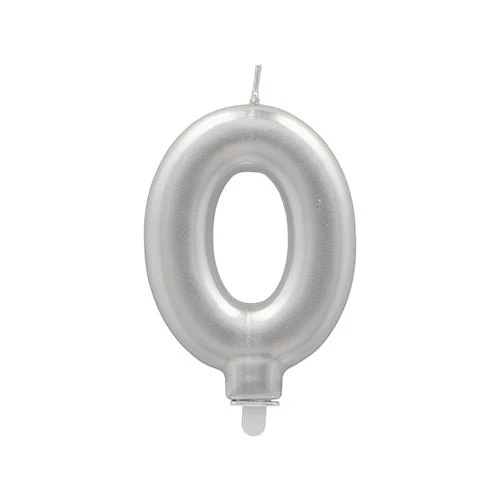 PAPSTAR Candela numerata con supporto 7 cm "argento"