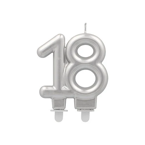 PAPSTAR Candele anniversario con supporto 7 cm "argento"