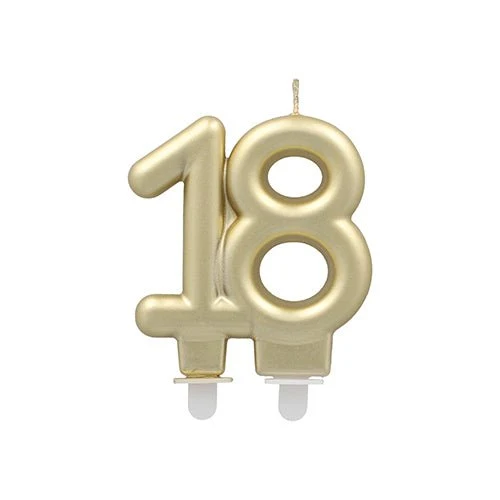 PAPSTAR Candele anniversario con supporto 7 cm "oro"