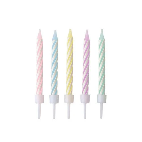 PAPSTAR Candele di compleanno 6 cm, assortite in colori pastello | Cartone (10 confezioni)