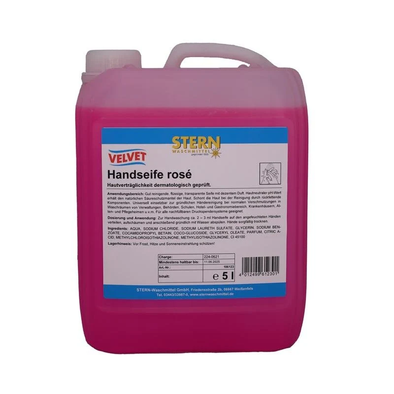 Sapone per mano in velluto rosa 5l | Contenitore (5 L)