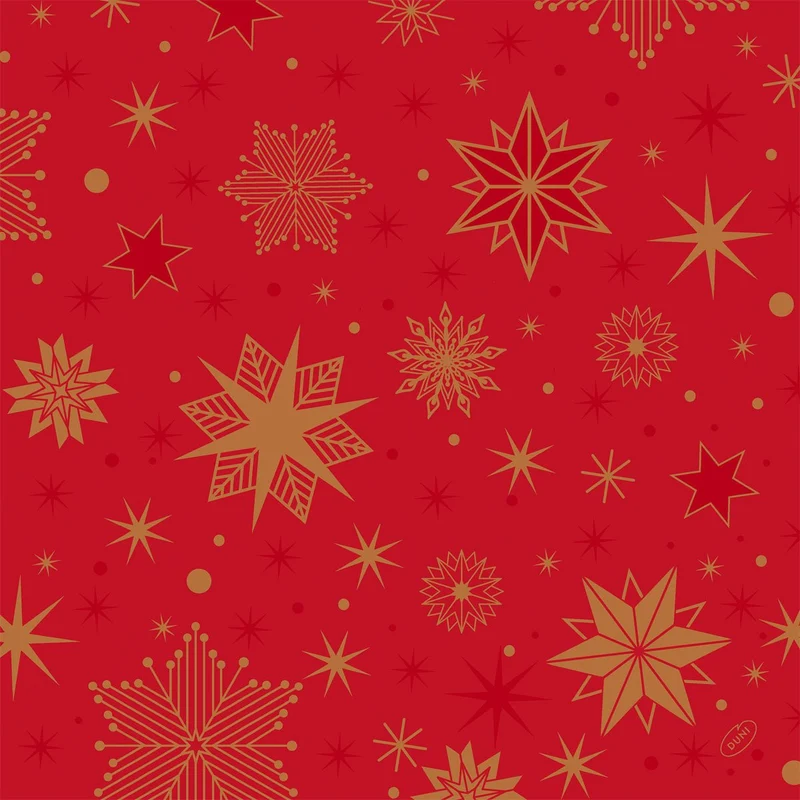 Tovaglioli Duni Klassik Stargazing rossi, 40x40 cm, a 4 veli | Confezione (50 pezzi)