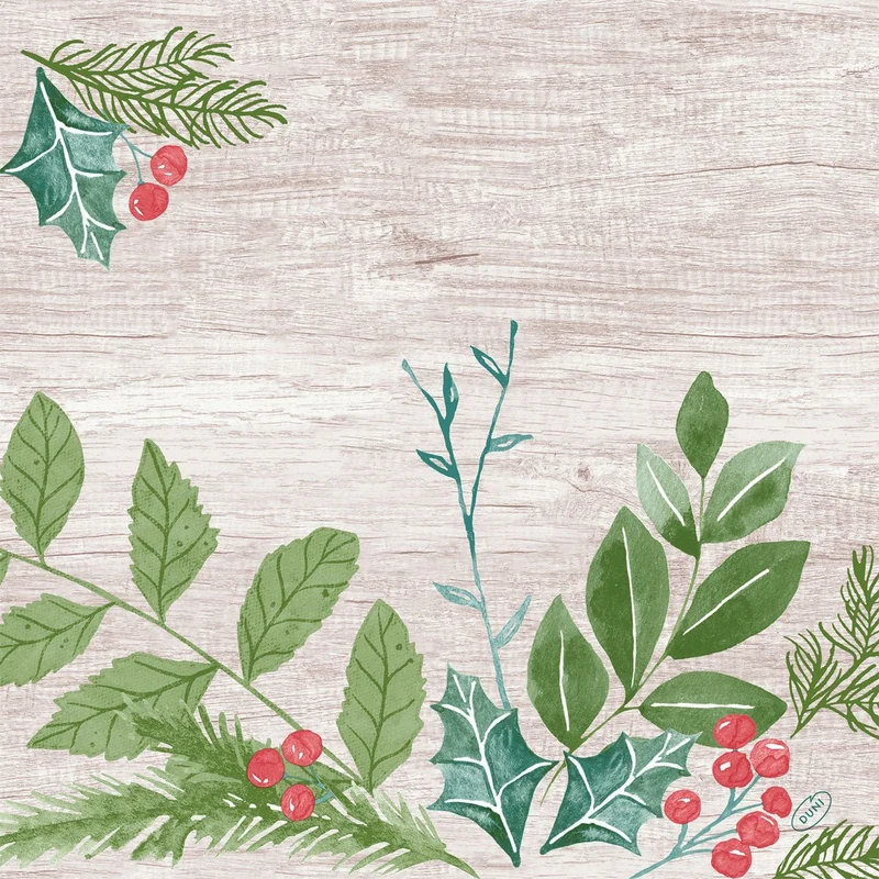 Klassik Winter Greenery 40x40 cm - 4 grandi elementi decorativi | Confezione (50 pezzi)