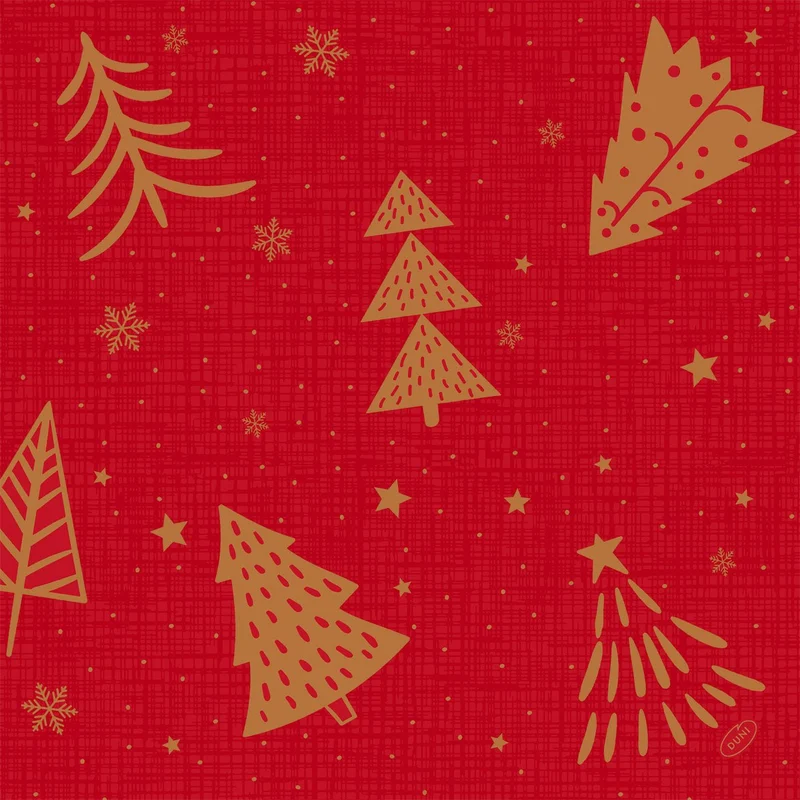 Tovaglioli 40x40 cm, a 4 veli, modello Klassik Shimmer con motivo ad alberi | Confezione (50 pezzi)