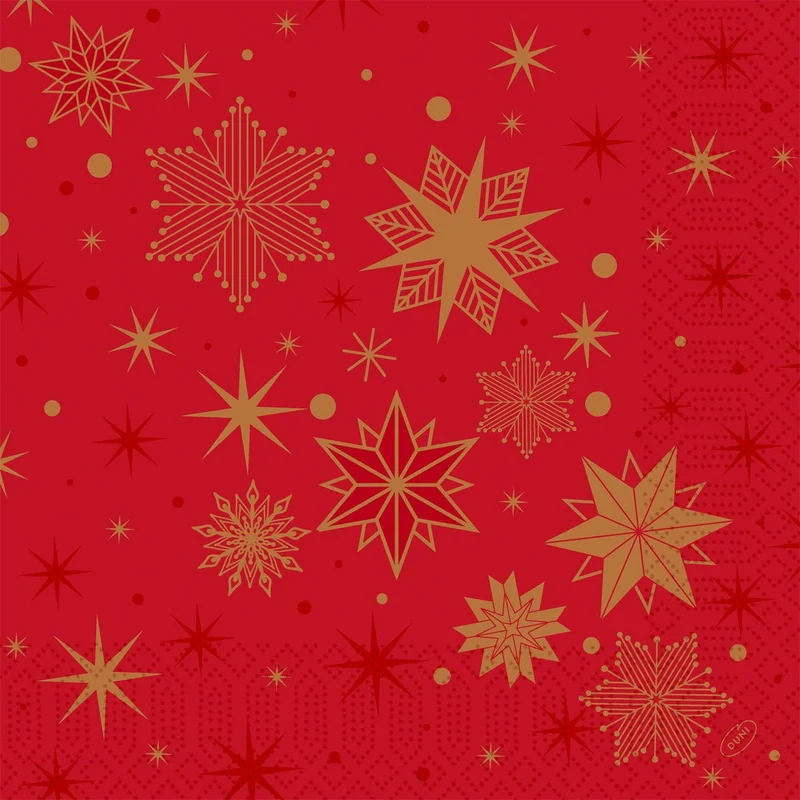 Tovaglioli Duni con piega a 1/4, 40x40 cm, rossi, "Stargazing" | Confezione (250 pezzi)